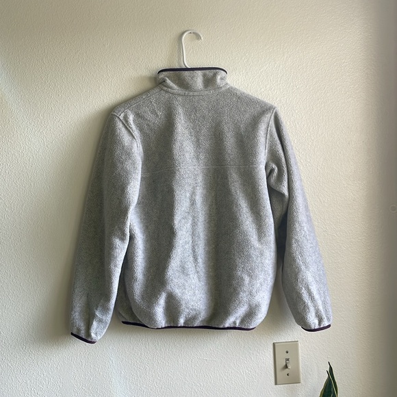 Patagonia Synchilla Snap-T Pullover Fleece Sweater Oatmeal Heather Purple XS - Picture 5 of 8
